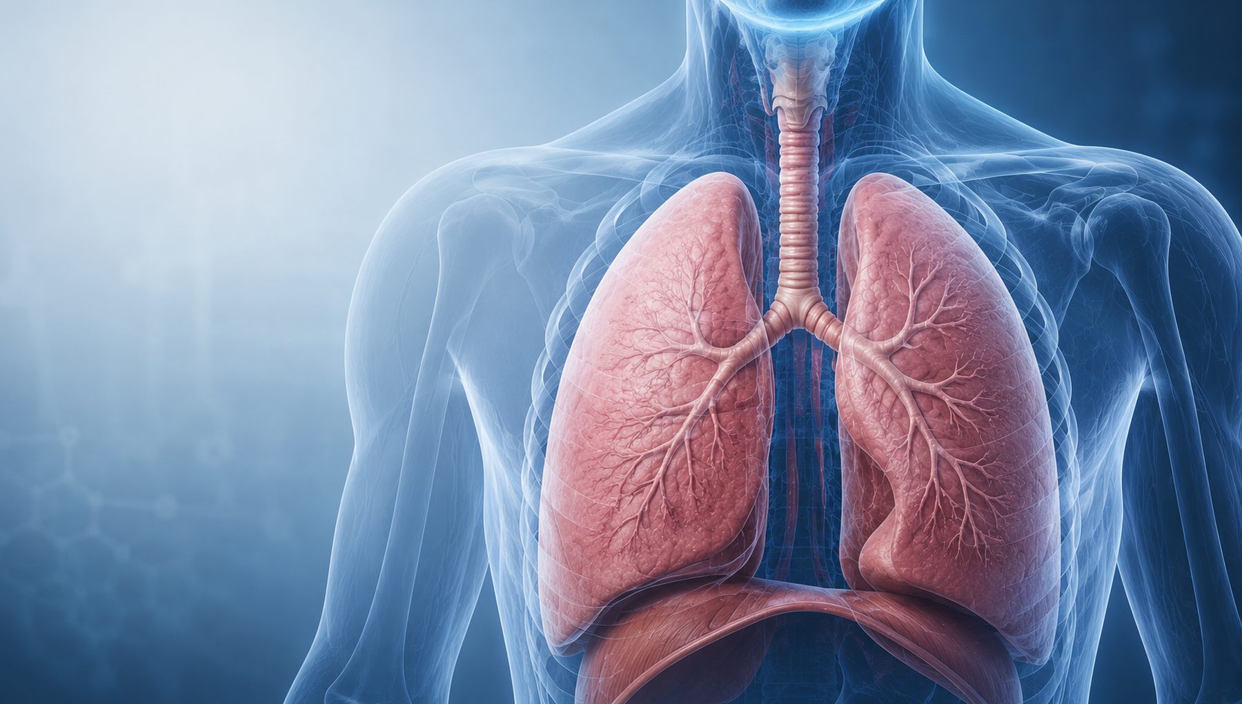 Educational lung anatomy illustration showing the lungs and pleural lining for mesothelioma information