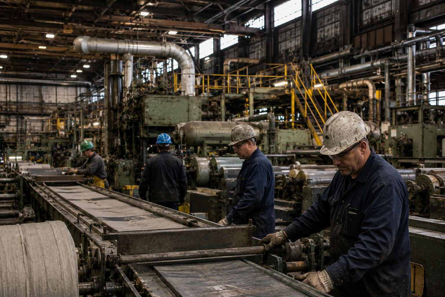 Upstate New York manufacturing facility with industrial workers and machinery